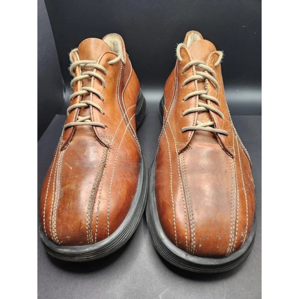 Hippopotamus Shoes Mens Size 10.5 Brown Leather Lace Up‎ Casual Made In Italy